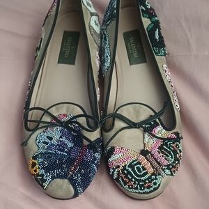 Valentino Women's Multicolor Beaded Flats